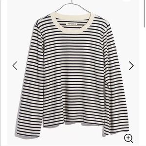 ISO Rivet & Thread Bell-Sleeve Striped Tee